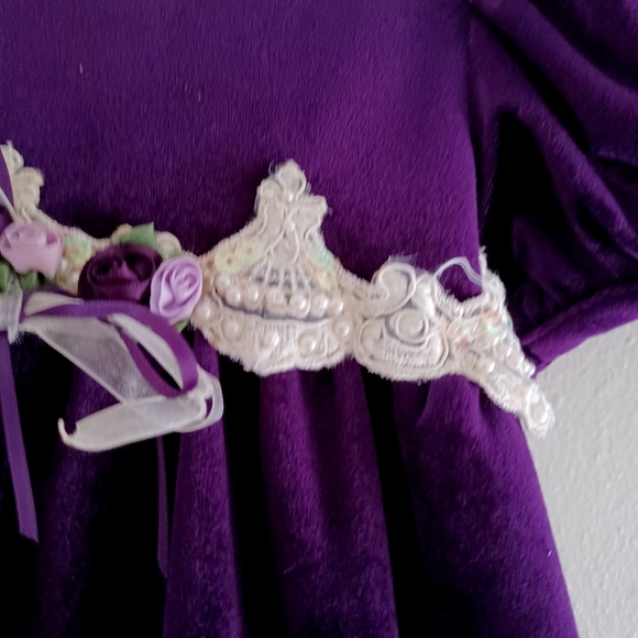 Rare Editions Vintage Velour Baby Girl Dress, size 24 months - Picture 6 of 16